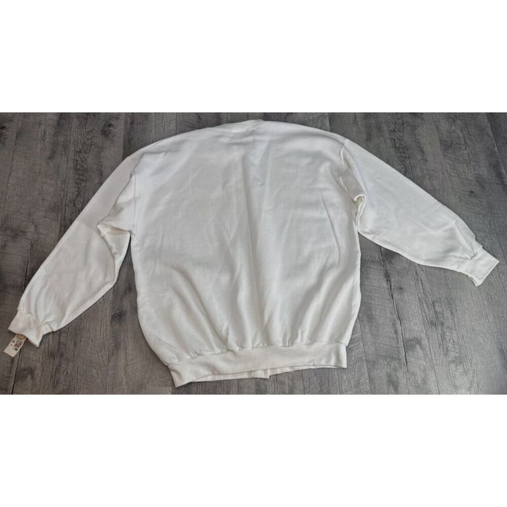 Vintage Morning‎ Sun Sweatshirt Grandma Flower Button Up White USA Made NEW - Picture 5 of 12